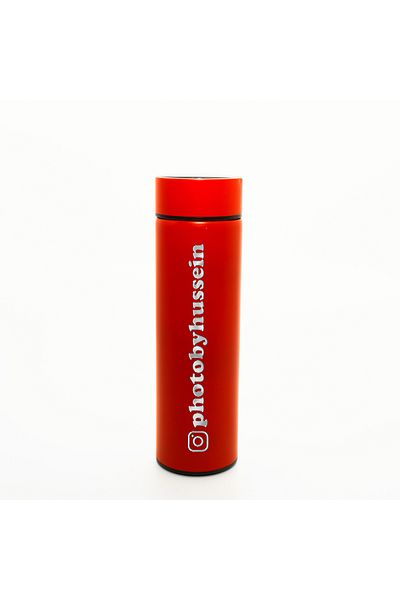 funshop Smart Thermos Flask with Red Graduated Steel Digital Led Temperature Display Special for Mother's Day