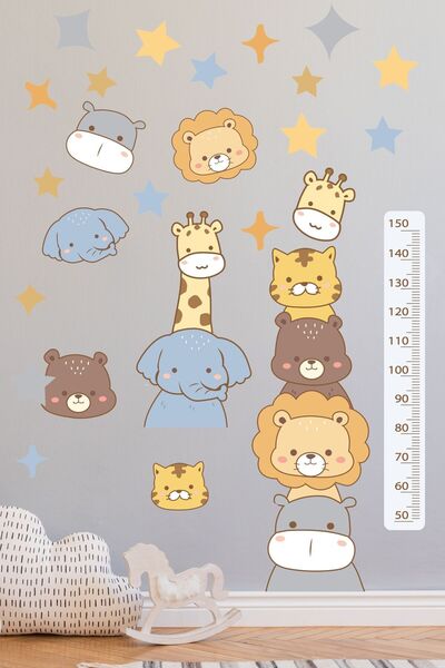 Postifull Baby Room Sticker Set, Colorful Door Side Height Chart Wall Decor, Kids Room Wall Sticker