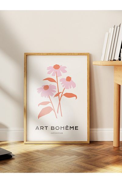 Postifull Πολύχρωμη αφίσα Bohemian Frameless - Αισθητική διακόσμηση τοίχου, για σαλόνι, χωλ, κουζίνα