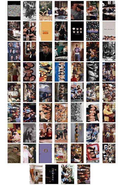 Postifull Friends Dizisi Kolaj Seti - Oda Ve Duvar Dekoru - Duvar Posteri - Sticker Bant Hediyeli - 60 Adet