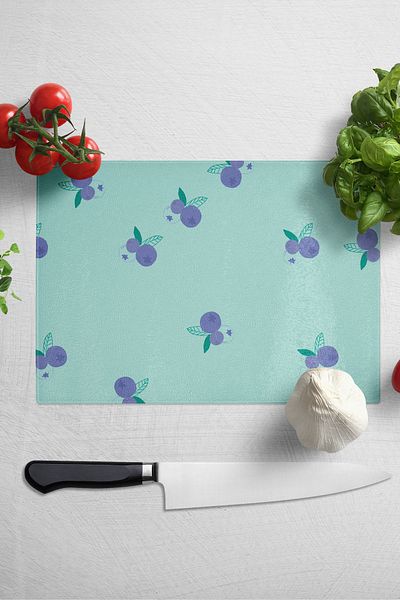 Postifull Glass Cutting Board, Thick And Unbreakable Glass - Fruit Theme - 21*30cm - Chopping Board, Kitchen Decor