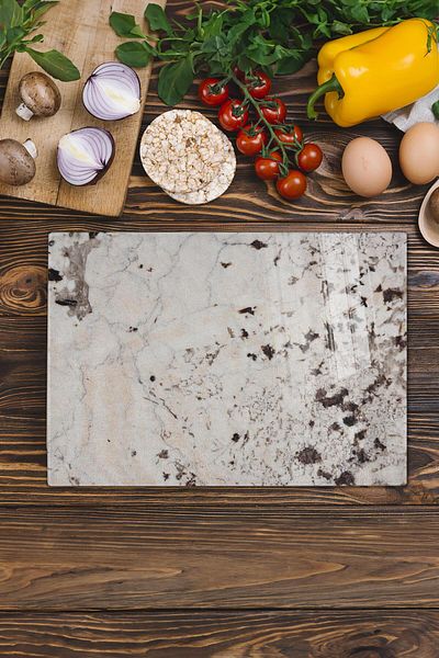 Postifull Glass Cutting Board - Marble Theme - 21*30cm - Chopping Board - Aesthetic, Decorative Presentation Board