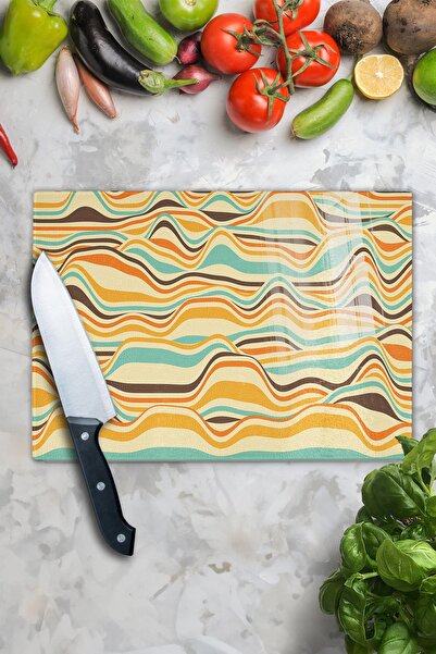 Postifull Vintage Glass Cutting Board, Thick And Unbreakable Glass, Chopping Board, Kitchen Presentation Board - 21*30cm