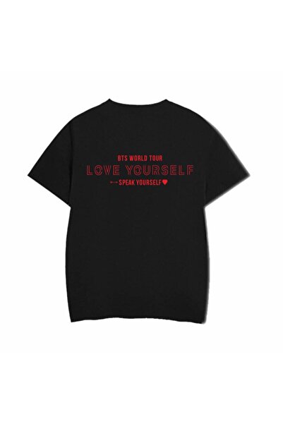 CONSTRAİN Unisex Siyah Bts Love Yourself Speak Yourself World Tour T-shırt
