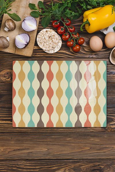 Postifull Vintage Glass Cutting Board, Thick And Unbreakable Glass, Chopping Board, Kitchen Presentation Board - 21*30cm