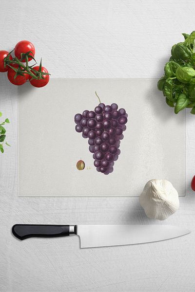 Postifull Glass Cutting Board - Vintage Grape - 21*30cm - Chopping Board - Aesthetic, Decorative Presentation Board