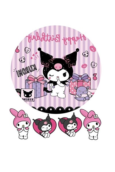 hediyehobihersey Kuromi Şekerli Kağıda Baskı Yenilebilir Kağıt Pasta Baskısı