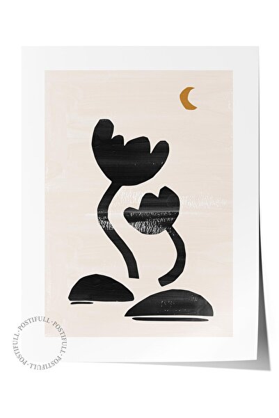 Postifull Ασπρόμαυρη διακόσμηση τοίχου Boho, Αφίσα χωρίς πλαίσιο, Ζωγραφική τ...