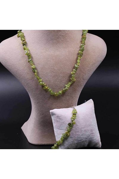 MYTAKIAĞACIMFH Zebercet Stone Broken Natural Stone Necklace Bracelet Set