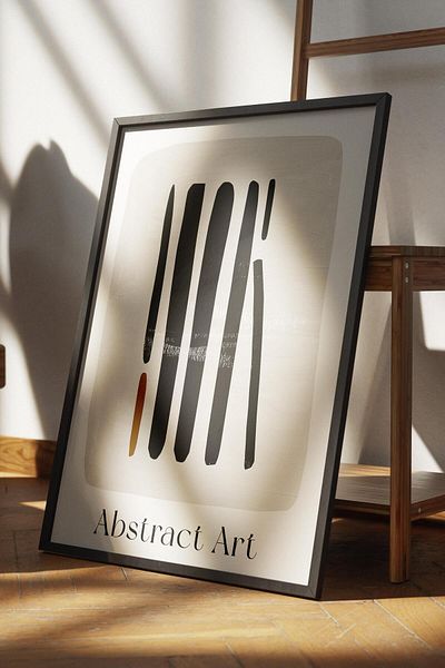 Postifull Decor de perete Boho alb-negru, poster fără încadrare, pictură murală fără încadrare - hârtie de artă