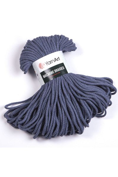 Yarnart Macrame Braided - Μακραμέ Χειροποίητο Πλεκτό Σχοινί Τζιν Μπλε-761