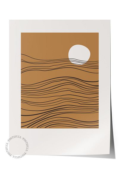 Postifull Decor de perete Boho în tonuri naturale, poster fără încadrare, pictură murală fără încadrare - hârtie de artă