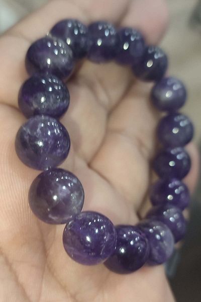 TAŞÇIZADE 12 mm Amethyst Stone - Natural Bracelet
