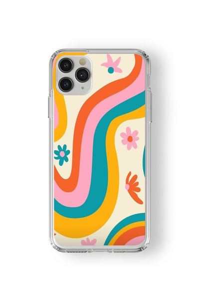 Multitronic حافظة شفافة مطبوعة بتصميم انتقالي ملون متوافق مع هاتف iPhone 11 P...