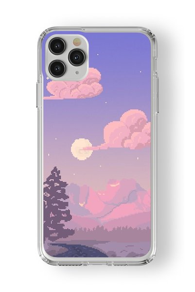 Multitronic حافظة شفافة مطبوعة بتصميم Pixel Art متوافقة مع هاتف iPhone 11 Pro