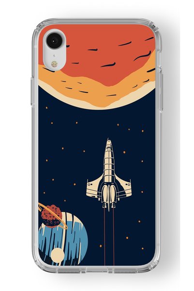 Multitronic iPhone Xr Compatible Space Design Printed Transparent Case