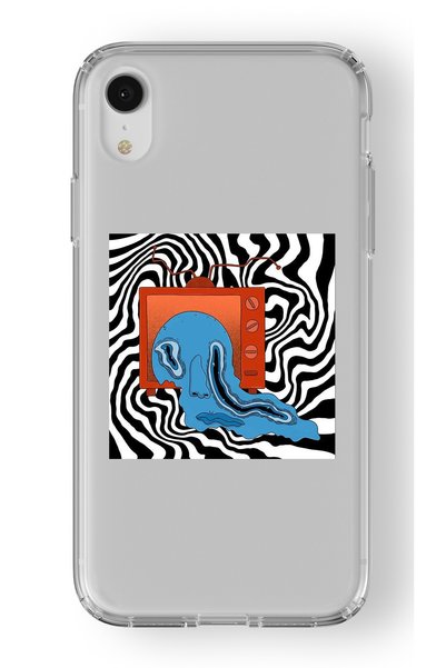 Multitronic حافظة شفافة مطبوعة بتصميم منوم متوافق مع هاتف iPhone XR