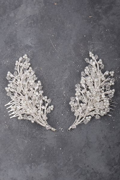 Hayalperest boncuk Zircon Stone Wedding Wedding Side Hair Accessory Couple Set