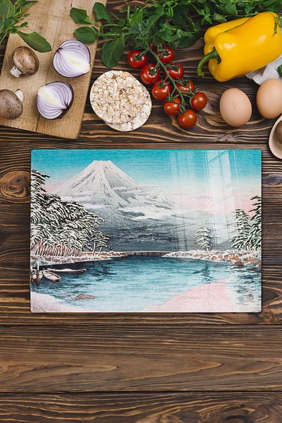 Postifull Cutting Board, New Generation Chopping Board Glass, Art Series, Thick and Tempered Unbreakable Glass, 21*30cm