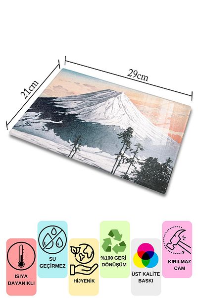 Postifull Cutting Board, New Generation Chopping Board Glass, Art Series, Thick and Tempered Unbreakable Glass, 21*30cm