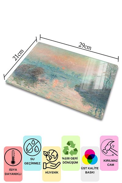 Postifull Cutting Board, New Generation Chopping Board Glass, Art Series, Thick and Tempered Unbreakable Glass, 21*30cm