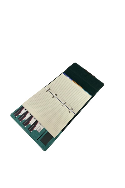 Kerem ofis Thermo Leather Magnetized Organizer - Business Card Compartment, Mechanical Pen Holder, Timeless Undated Notebook