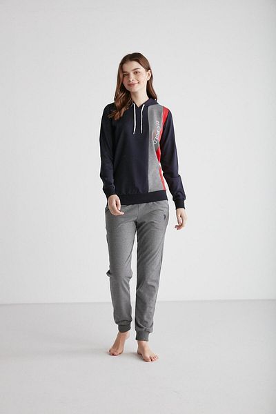U.S. Polo Assn. BAZA. POLO ASSN. Set de pijamale cu glugă albastru bleumarin pentru femei - 024K.Z1ET6AG9R4P0