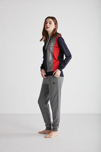 U.S. Polo Assn. BAZA. POLO ASSN. Set de pijamale cu glugă albastru bleumarin pentru femei - 024K.Z1ET6AG9R4P0