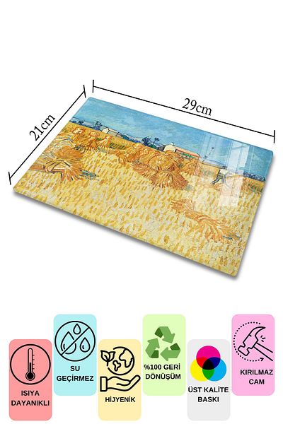 Postifull Cutting Board, New Generation Chopping Board Glass, Art Series, Thick and Tempered Unbreakable Glass, 21*30cm