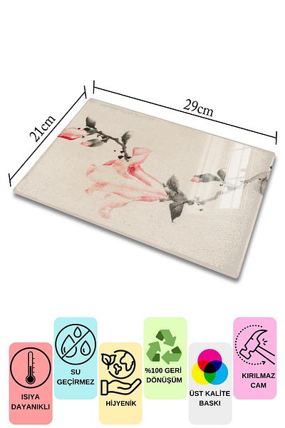Postifull Cutting Board, New Generation Chopping Board Glass, Art Series, Thick And Tempered Unbreakable Glass, 21*30cm