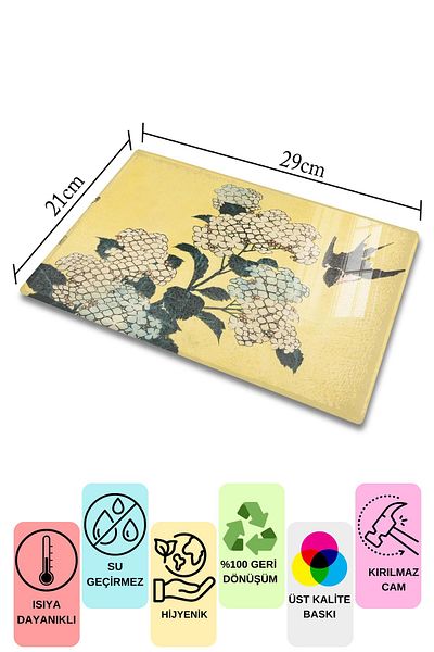 Postifull Cutting Board, New Generation Chopping Board Glass, Art Series, Thick and Tempered Unbreakable Glass, 21*30cm
