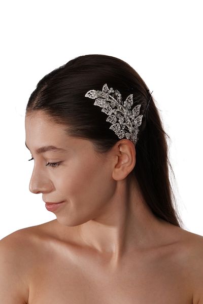 Hayalperest boncuk Zircon Bridal Hair Clip Side Accessory Zircon Stone Double Set