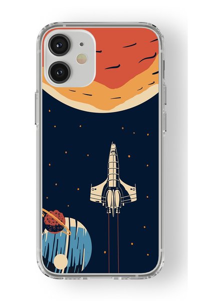 Multitronic iPhone 12 Mini Compatible Space Design Printed Transparent Case