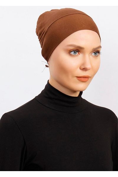 Ecardin Light Brown Comfortable Snap Bonnet - St 257