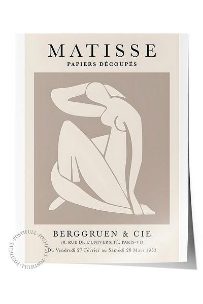 Postifull Αφίσα Παστέλ Σχεδίου Henri Matisse - Χωρίς πλαίσιο, Αφίσα Εικονογράφησης Duar, Εκτύπωση HD, Παχύ