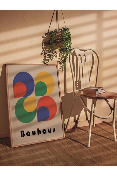 Postifull Πολύχρωμη αφίσα χωρίς πλαίσιο της σειράς Bauhaus - Διακόσμηση τοίχου με εκτύπωση HD