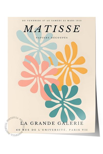 Postifull Αφίσα Παστέλ Σχεδίου Henri Matisse - Χωρίς πλαίσιο, Αφίσα Εικονογράφησης Duar, Εκτύπωση HD, Παχύ