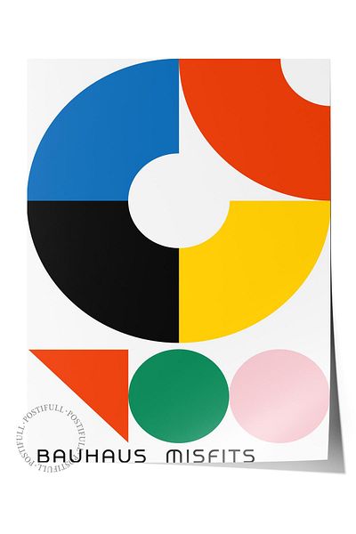 Postifull Πολύχρωμη αφίσα χωρίς πλαίσιο της σειράς Bauhaus - Διακόσμηση τοίχου με εκτύπωση HD