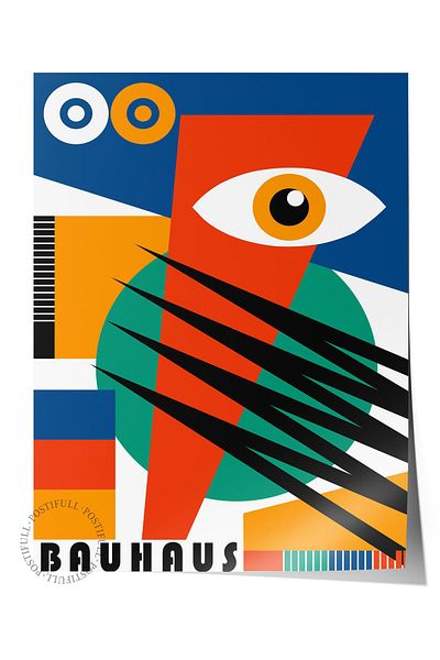 Postifull Πολύχρωμη αφίσα χωρίς πλαίσιο της σειράς Bauhaus - Διακόσμηση τοίχου με εκτύπωση HD