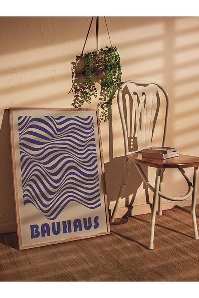 Postifull Διακόσμηση Duar της σειράς Navy Blue Bauhaus - Τυπωμένο HD και Χοντρό Αρχειοθετικό Sa