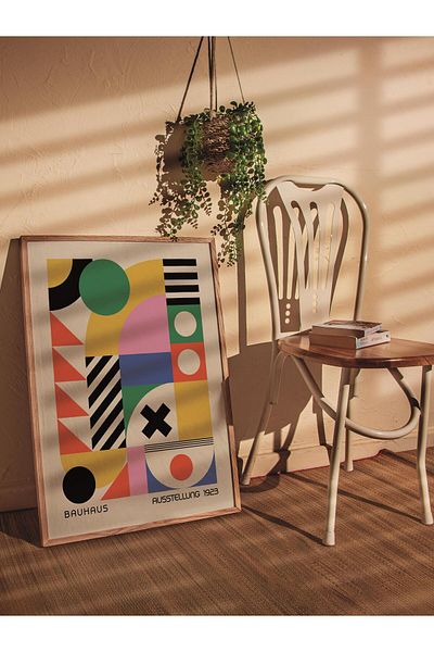 Postifull Πολύχρωμη αφίσα χωρίς πλαίσιο της σειράς Bauhaus - Διακόσμηση τοίχου με εκτύπωση HD