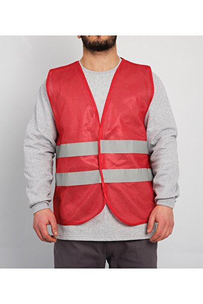BESTGUARD İşçi Tipi Reflektörlü Kırmızı Ikaz Yeleği