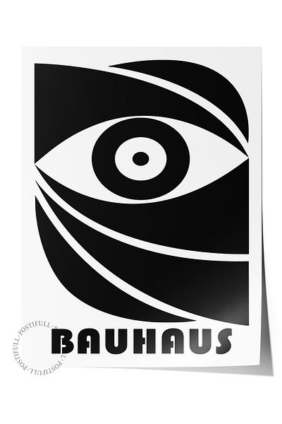 Postifull Μαύρη αφίσα τοίχου της σειράς Bauhaus - Εκτύπωση HD, Χοντρό διακοσμητικό αρχαιολογικής τέχνης