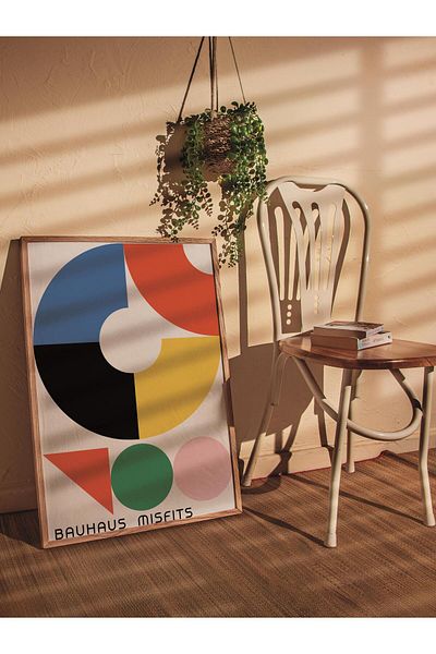 Postifull Πολύχρωμη αφίσα χωρίς πλαίσιο της σειράς Bauhaus - Διακόσμηση τοίχου με εκτύπωση HD