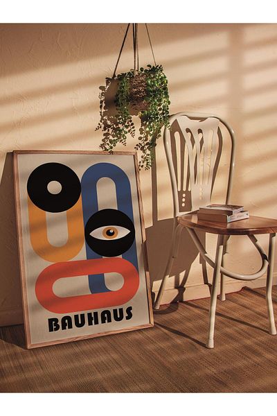 Postifull Πολύχρωμη αφίσα χωρίς πλαίσιο της σειράς Bauhaus - Διακόσμηση τοίχου με εκτύπωση HD