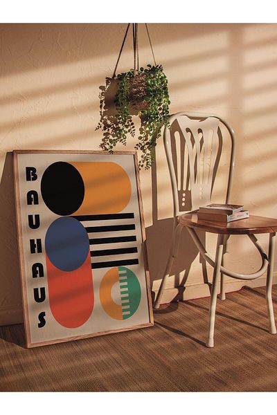 Postifull Πολύχρωμη αφίσα χωρίς πλαίσιο της σειράς Bauhaus - Διακόσμηση τοίχου με εκτύπωση HD