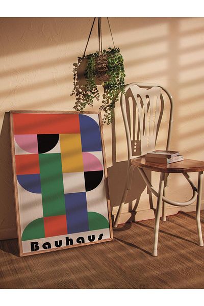 Postifull Πολύχρωμη αφίσα χωρίς πλαίσιο της σειράς Bauhaus - Διακόσμηση τοίχου με εκτύπωση HD