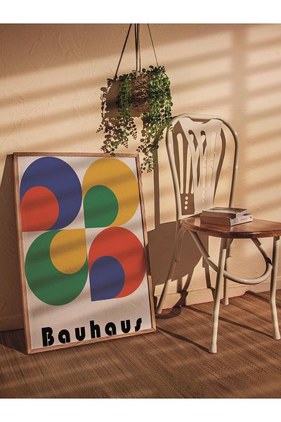 Postifull Πολύχρωμη αφίσα χωρίς πλαίσιο της σειράς Bauhaus - Διακόσμηση τοίχου με εκτύπωση HD