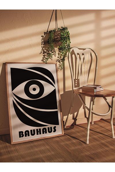 Postifull Μαύρη αφίσα τοίχου της σειράς Bauhaus - Εκτύπωση HD, Χοντρό διακοσμητικό αρχαιολογικής τέχνης