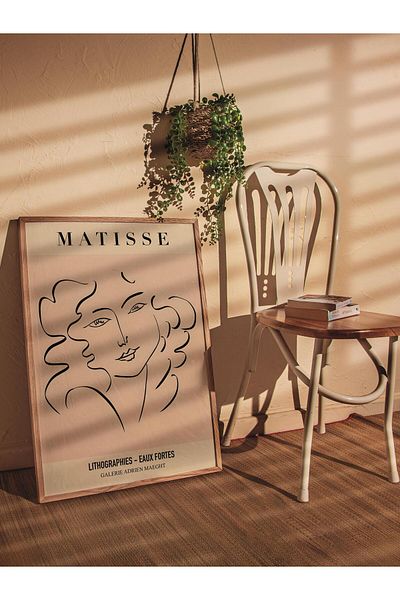 Postifull Αφίσα Παστέλ Σχεδίου Henri Matisse - Χωρίς πλαίσιο, Αφίσα Εικονογράφησης Duar, Εκτύπωση HD, Παχύ